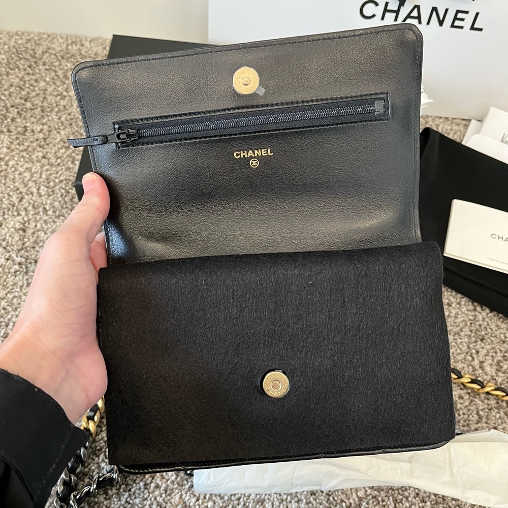 ❌SOLD❌  ❤️Host Pick!🥳 CHANEL 22P Black Lambskin 19 WOC bag - NEW with RECEIPT - Picture 10 of 17